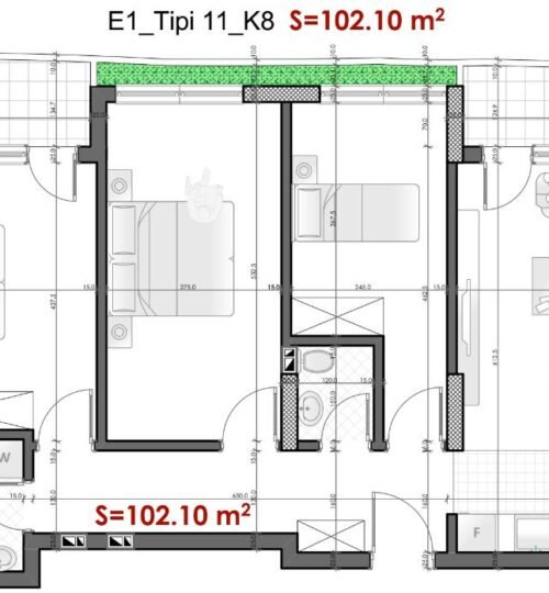 Banesë 102.5M² për SHITJE,  Rruga C
