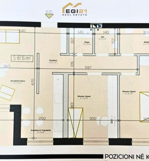 Banesë 87.60 m² për SHITJE, Aktash
